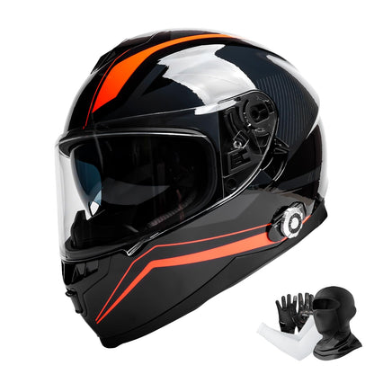 Bluetooth Motorcycle Helmet FreedConn BM12 DOT Full Face Bluetooth Helmets Motorcycle Dual Visor Helmet with Integrated Intercom System/ 2~3 Riders Pair/ 500M/ FM/ MP3/ Voice Dial (Multi-Color, XXL)