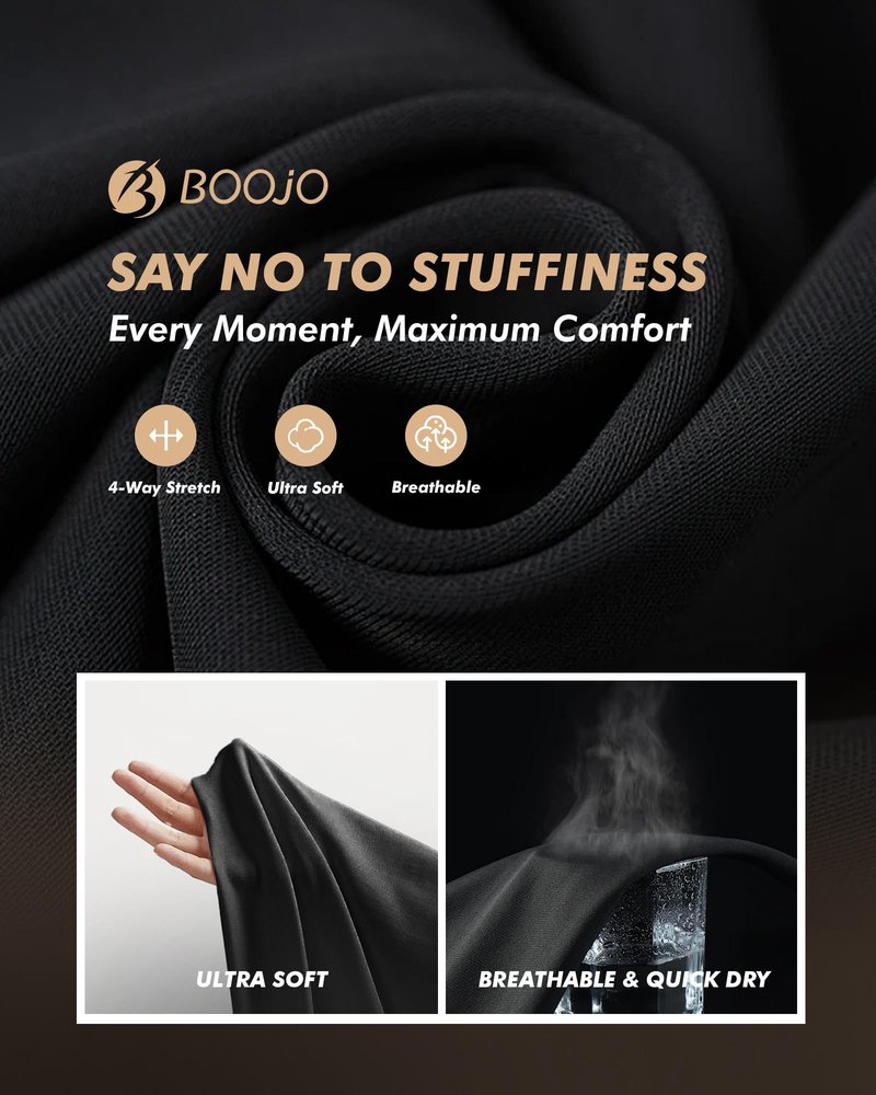 BOOJO Tank Tops Men - Summer Black Quick Dry Moisture Wicking Workout Muscle Sleeveless Shirts for Gym Running Beach