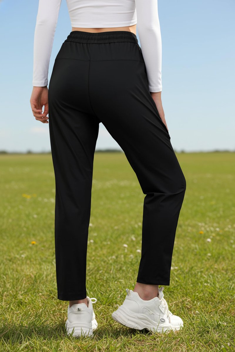 IWOLLENCE Women's Active Stretch Pants Quick Dry Breathable Athletic Comfy Fit Hiking Pant with Zipper Pockets