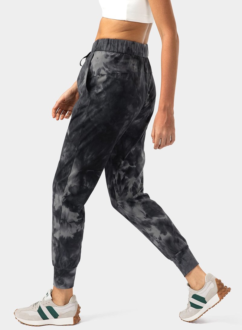SANTINY Women's Joggers Pants Pockets Drawstring Running Sweatpants for Women Lounge Workout Jogging(Tie Dye Black_S)