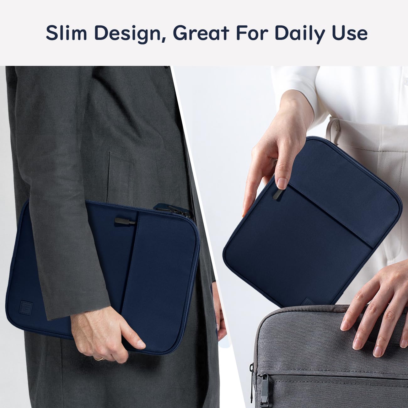 Dadanism 13 Inch Tablet Sleeve Padded Carrying Case for iPad Pro 13" M4 2024, iPad Air 13", iPad Pro 12.9", Samsung Galaxy Tab S10+ Plus/S9 FE+/S9+ Plus 12.4", reMarkable Paper Pro 11.8", Indigo