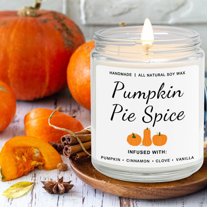 Homsolver Fall Candles, Pumpkin Cinnamon Spice Candle, Fall Candles Decorations for Home Gifts for Women Pumpkin Pie Spice Scented Candle Gifts