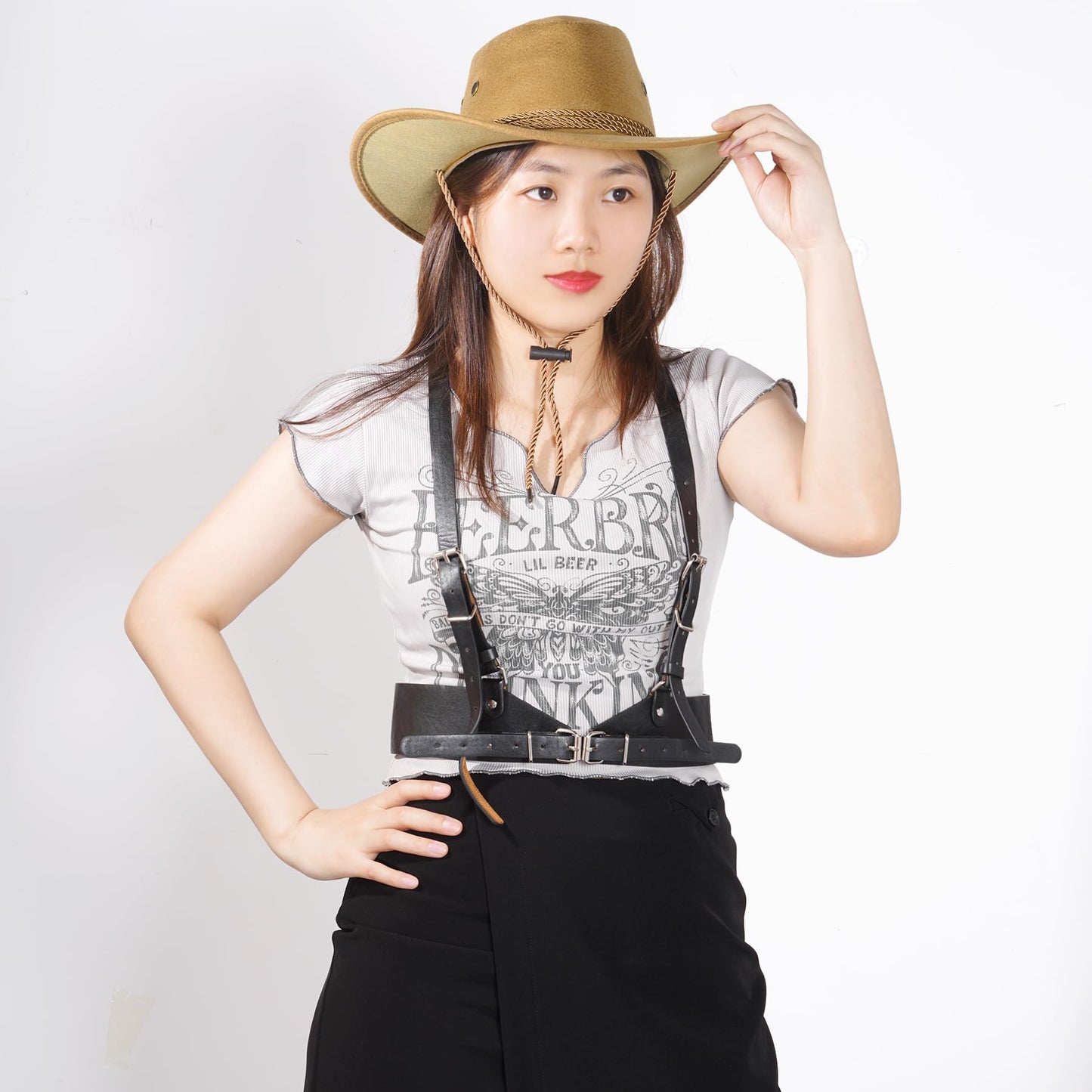 Bskifnn Unisex Western Beach Cowboy (Beige)