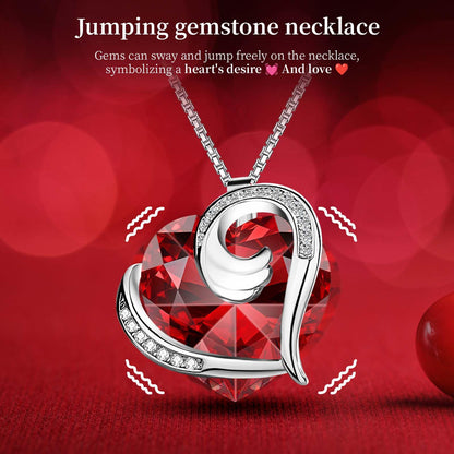 Preserved Real Red Rose with Necklace Forever Flowers Rose Valentines Day Gifts for Her Wife Girlfriend Women Mom Grandma on Valentines Mothers Day Sweetest Day Christmas Anniversary Romantic-Red