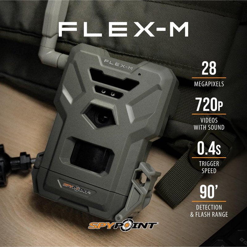 SPYPOINT Flex-M Cellular Trail Camera - Best Hunting Accessories, No WiFi Needed, Night Vision, Motion Activated, Dual-Sim LTE, IP65 Water-Resistant Game Camera, 28MP Photos, 720p Videos + Sound (4)
