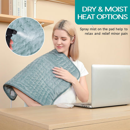 Large Heating Pad for Back Pain Relief, Electric Heating Pad for Neck and Shoulders, Auto Shut Off, Fast Heat, Christmas Gifts for Women Men, Birthday Gifts for Mom Dad (17'' x 33)