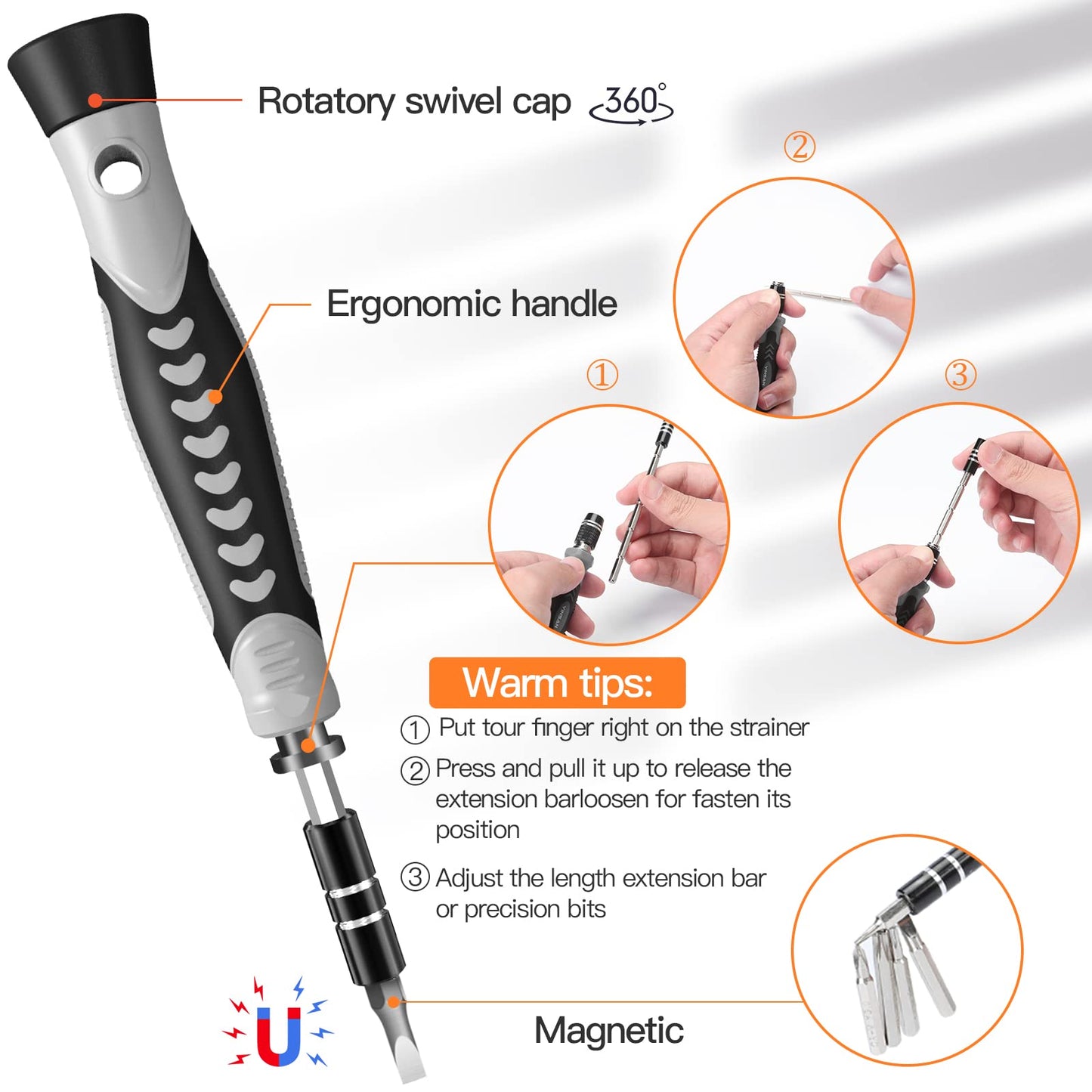 130 in 1 Precision Screwdriver Set Upgrade Version Mini DIY Repair Tools Kit Torx Screwdriver Sets for Game Console Tablet Pc MacBook Watches and Other Electronics