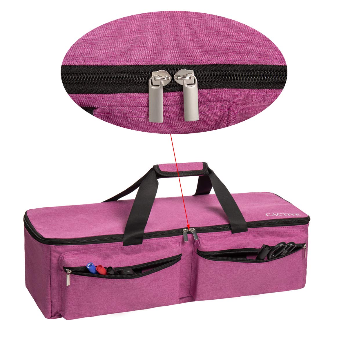 CACTIYE Carrying Bag Compatible with Cricut Explore Air and Maker, Waterproof Tote Bag Compatible with Cricut Explore Air and Supplies (Pink, 1+1)