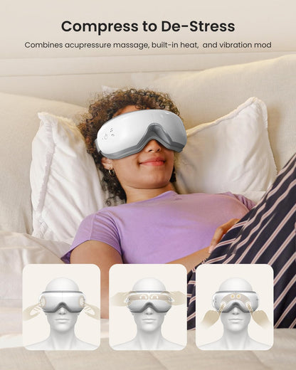 RENPHO Eye Massager with Heat, Valentines Day Gifts for Her Him Birthday Gifts for Women Mom, FSA Eligible HSA Eye Mask for Migraine,Sleep Mask for Dry Eyes Relax, Handheld Massager Eyeris 1