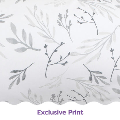 Boppy Nursing Pillow - Ergonomic Bottle & Breastfeeding Pillow with High, Firm, Large Area, Water-Repellent Cushion with Washable Cover; Baby Safety Alliance Verified - Gray Gentle Leaves