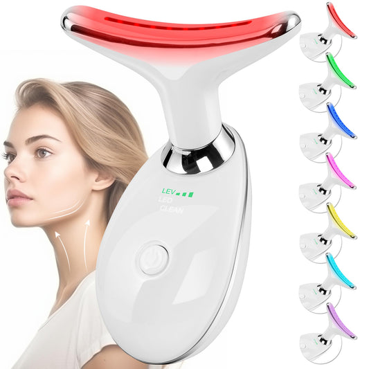 Facial Massager Red-Light-Therapy-for-Face and Neck, Face 𝖲 culpting Wand with 7 Color