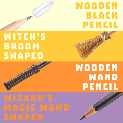 Chinco 20 Pcs Wand Pencils Party Favors Witch Broom Pencils Bulk Set, Halloween Wand Theme Birthday Goody Bag Filler Favors for Kids Teen Tween Boys Girls School Rewards