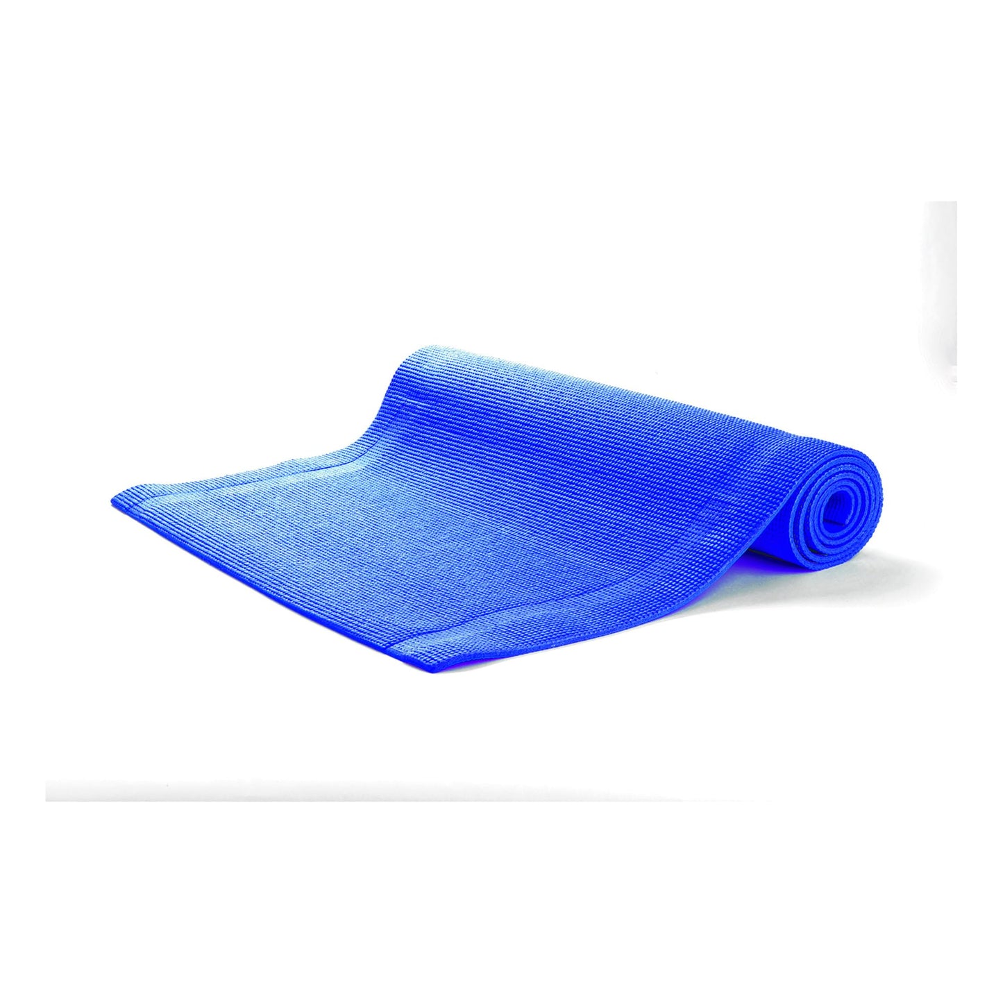 Mind Reader YOGAPVC-PUR All Purpose Extra Thick Yoga Fitness & Exercise Mats with Carrying Strap, High Density Anti-Tear, Blue