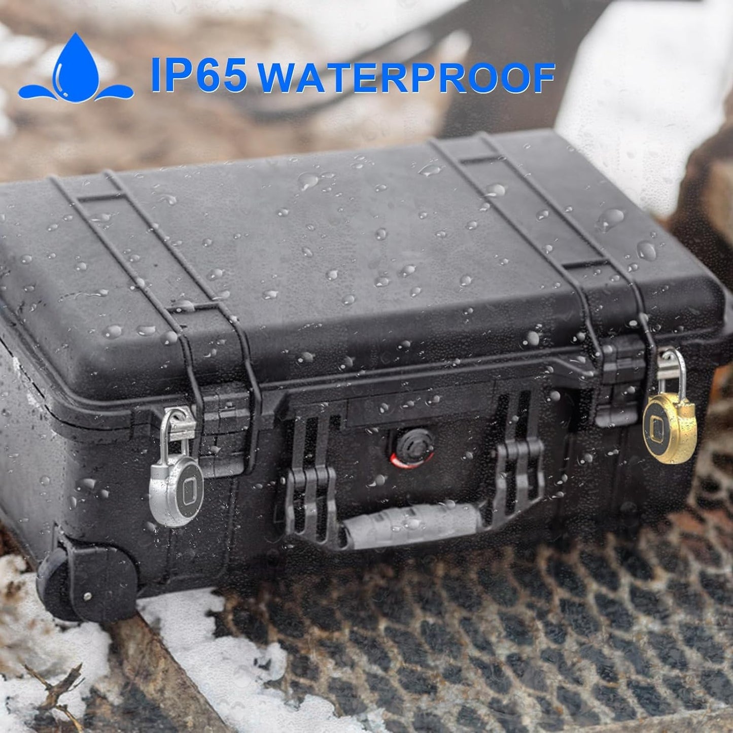 eLinkSmart Gym Locker Padlock with Fingerprint Remote Authorized Unlock Record - Waterproof Security Keyless Smart Lock for School Gym Locker Backpack Gun Case Field Box Silver Support iOS Watch