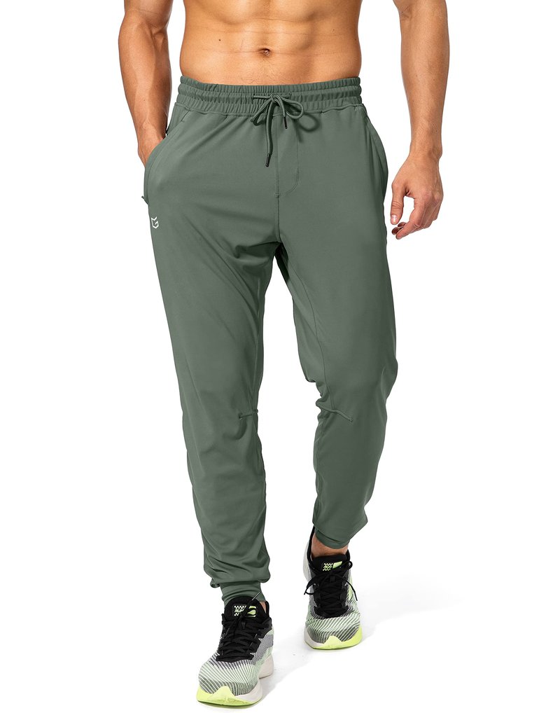 G Gradual Men's Sweatpants with Zipper Pockets Athletic Pants Traning Track Pants Joggers for Men Soccer, Running, Workout(Sage Green,XL)