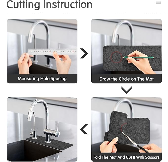 Kitchen Sink Splash Guard 1 PC 30 Inch Sink Faucet Mat Splash Guard