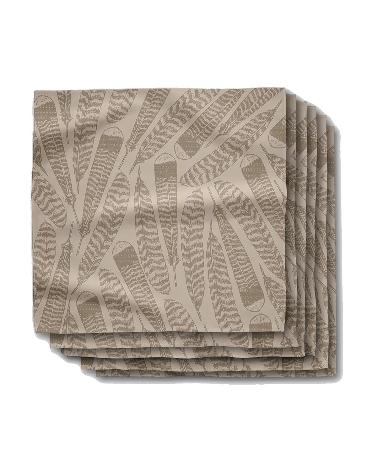GEOMETRY Cloth Dinner Napkins - Quick-Dry, Ultra-Absorbent, Reusable Cloth Napkins for Dining & Entertaining - Turkey Feathers, 19" x 19" - 6-Pieces