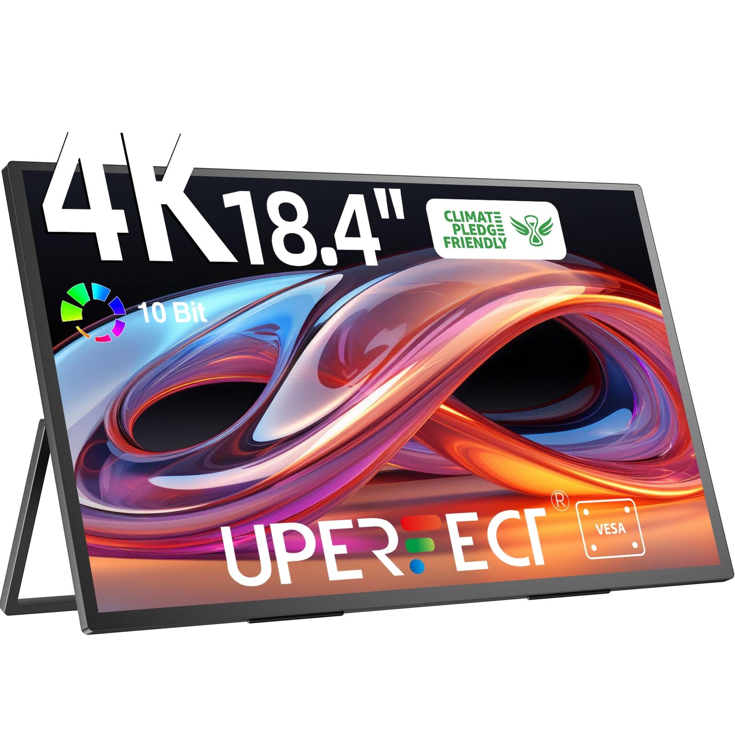 UPERFECT Portable Monitor 18.5 inch 120HZ 125% sRGB 1080P w/VESA & Stand, Large Portable Monitor FreeSync IPS HDR Gaming Display, HDMI USB C Travel Second Screen for Laptop MacBook