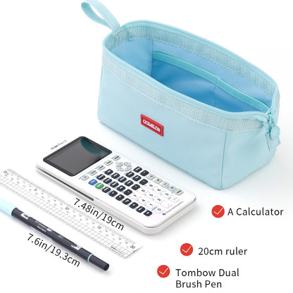 CICIMELON Pencil Case Large Capacity Pencil Pouch Pen Bag for School Teen Girl Boy Men Women (Blue)