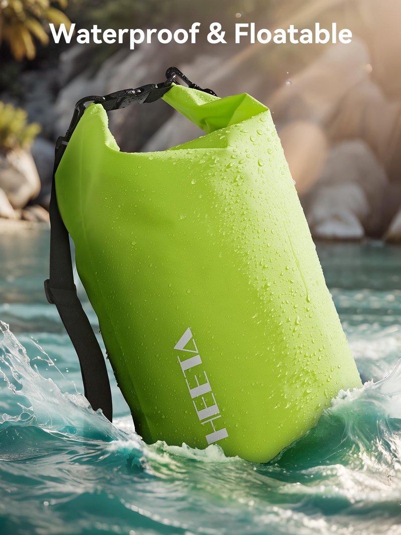 HEETA Waterproof Dry Bag for Women Men, Roll Top Lightweight Dry Storage Bag Backpack with Emergency Whistle for Travel, Kayaking, Boating, Camping, Beach, Cruise Ship Essentials (Lemon Green, 40L)