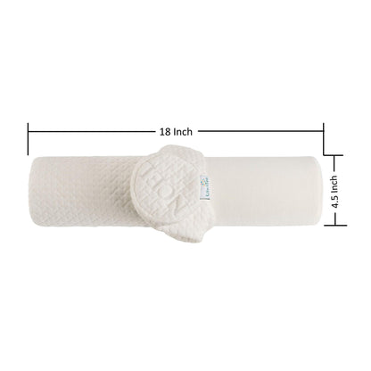 Comfort Memory Foam Neck Roll and Cervical Bolster Round Pillow with Removable Washable Soft Cover for Spine and Neck Back Lumbar Leg Vertebra Support (18x6 inch Pillow)