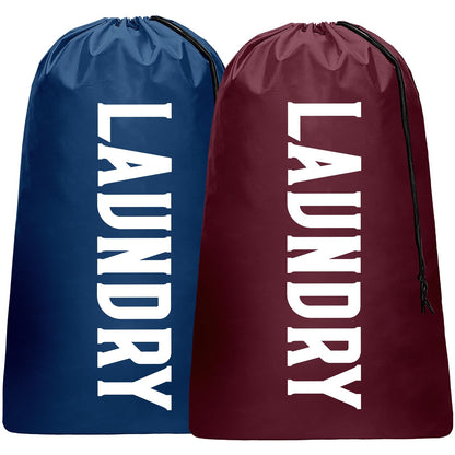 2 Pack Large Travel Laundry Bag, Dirty Clothes Travel Bag with Drawstring, Heavy Duty Laundry Bag for Dorm Camp Traveling, Fit a Laundry Hamper for Students College
