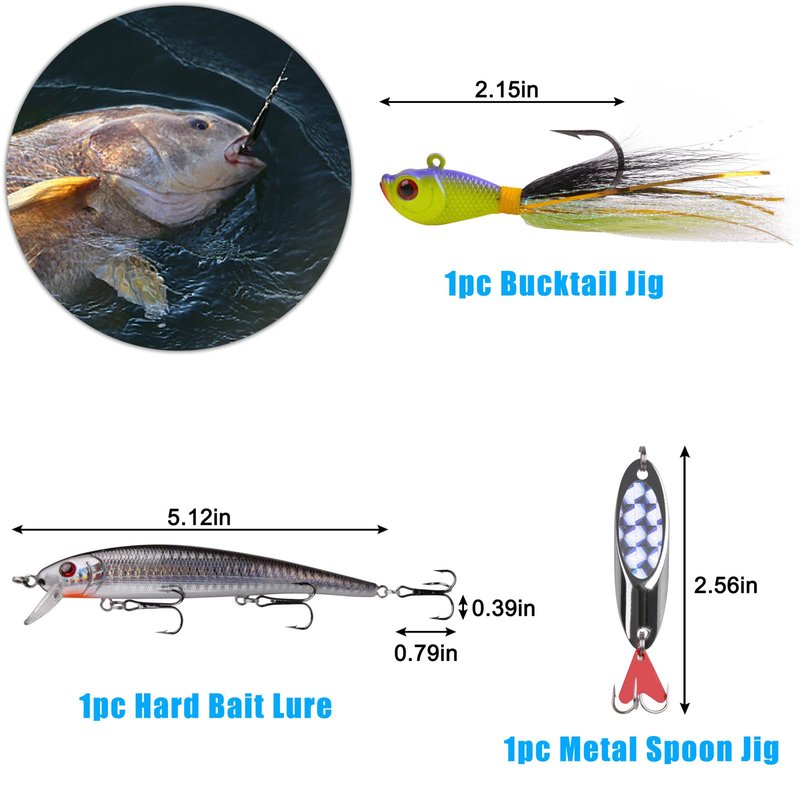 Surf Fishing Tackle Kit Ocean Saltwater Fishing Lures Surf Fishing Gear Fish Finder Rigs Pompano Rig Pyramid Sinker Weight Fishing Hooks Swivels Various Accessories
