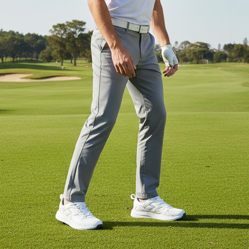 DARIBOM Mens Golf Shoes Spiked Non Slip Waterproof Golf Sneakers with Leather Upper Size 10.5(White)