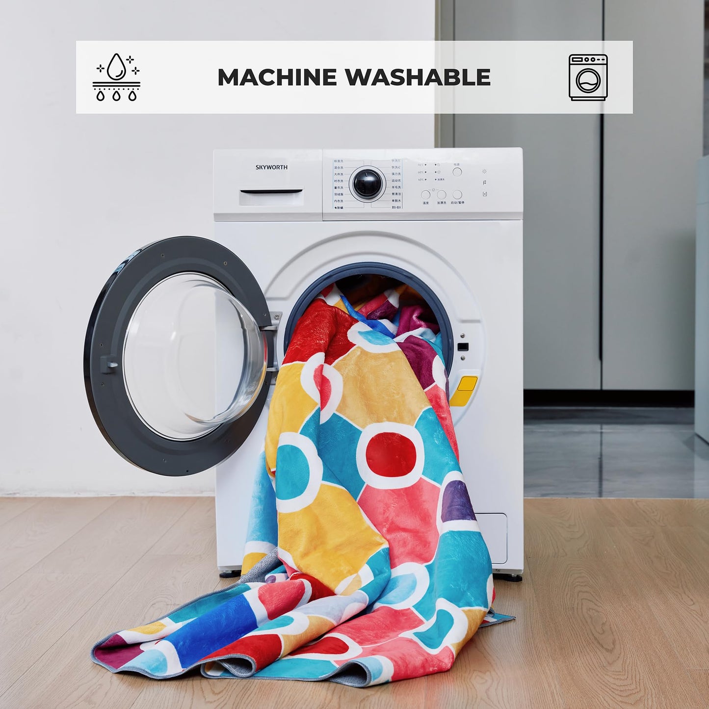 Casanta Living Machine Washable Polka Dot Rug for Kids Area - Multicolor Soft Rug for Nursery/Playroom/Classroom - 6x9