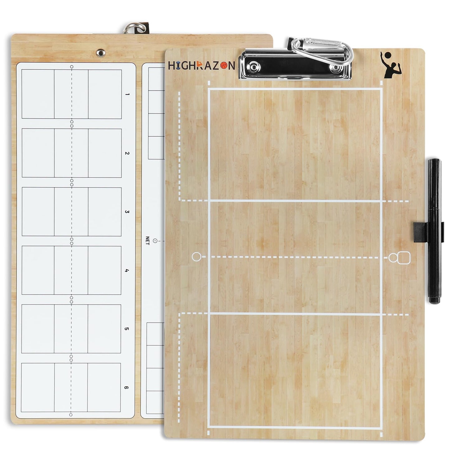 HIGHRAZON 10PC Volleyball Coaches Clipboard, Double-Sided Dry Erase Coach Clipboard, Volleyball Whiteboard for Coaches, Lineup White Board with Marker for Coaches Gift