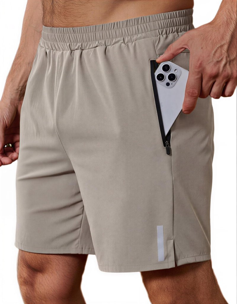 COOFANDY Mens Workout Athletic Shorts 7 inch Inseam Quick Dry Hiking Shorts Men Lightweight Sports Gym Shorts Running Stone