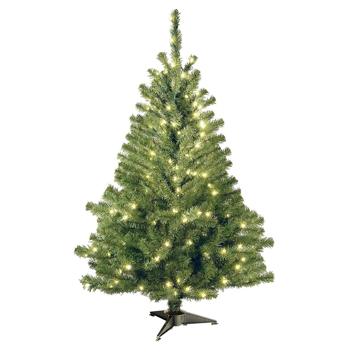National Tree Company 4 ft Pre-Lit Kincaid Spruce Mini Artificial Christmas Tree, 100 Clear Lights, 269 Tips, Includes Stand, Green