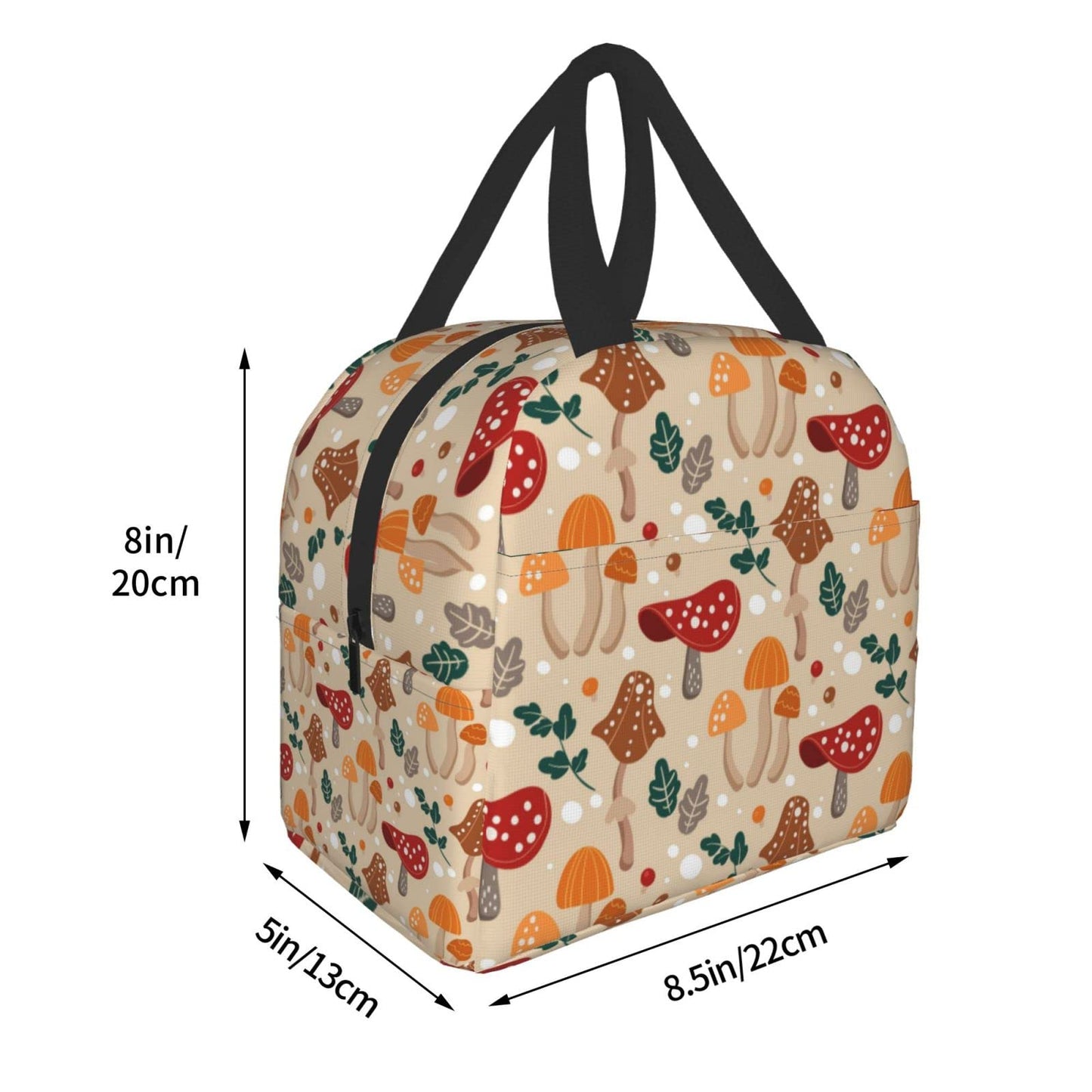 Insulated Lunch Bag Reusable Lunch Box for Women Men, Cooler Lunch Boxes Waterproof Lunch Bags Office Picnic Work, Cute Mushroom Gift