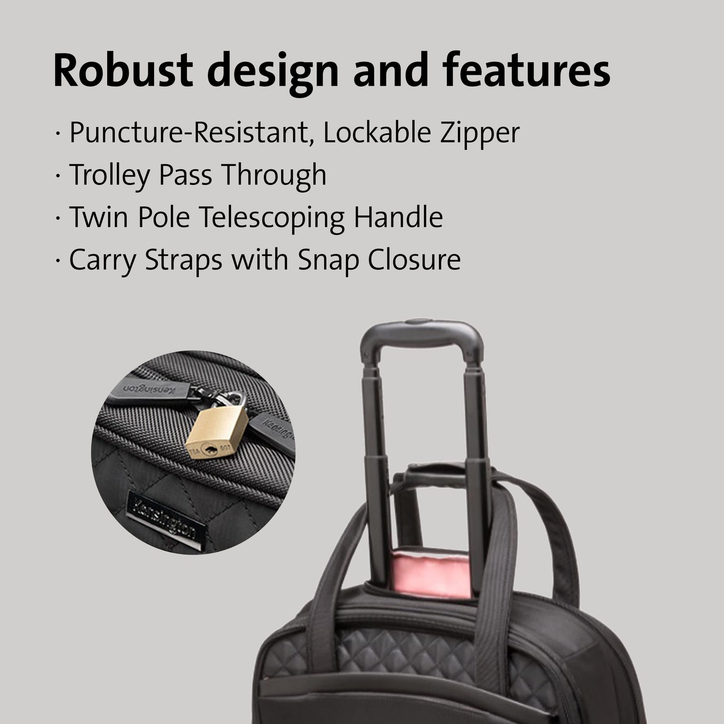 Kensington Laptop Roller Case - Contour 2.0 Executive Balance Laptop Spinner for up to 15.6" Inch Laptops, Wheeled Laptop Case with Tote Bag Style, Ideal Cabin Bag, Black, K60380WW