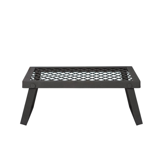 Amazon Basics Heavy-Duty Portable Camping Grill Grate for Campfire Cooking, Black
