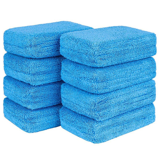 HOMEXCEL Microfiber Applicator Pads, Scratch-Free Car Wash Sponge for Cleaning, Premium Wax Foam Applicator Pads for Car Detailing, 5”x3”, 8Pack