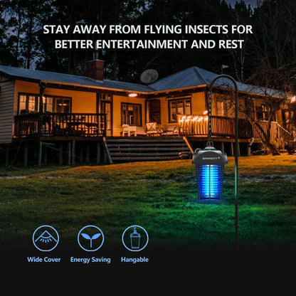 BANPESTT Bug Zapper Outdoor, Mosquito Zapper with Dusk-to-Dawn Light Sensor, Waterproof Fly Zapper, Electric Mosquito Killer for Garden, Patio, Balcony, Courtyard(Black