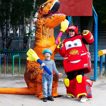 Rafalacy Inflatable Dinosaur Costume for Adult Blow up T-rex Costume Funny Dino Halloween Party Fancy Dress Outfit