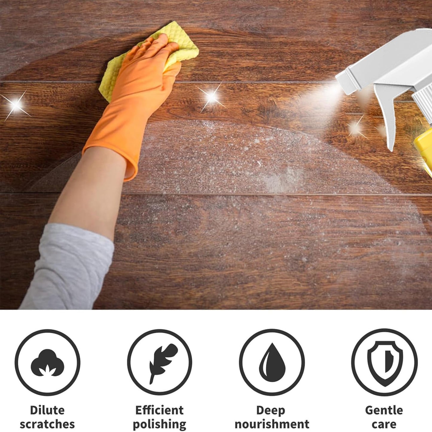 ZhiNuan Beeswax Wood Polish Spray,Beeswax Essential Oil Wax,Scratcherase Beeswaxs Wood Floor Spray,Bees Wax Furniture Polish And Cleaner,For Floors And Furniture (2PC)
