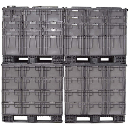 Buckhorn SW4815080201000 Plastic Straight Wall Storage Container Tote, (48-Inch x 15-Inch x 7-1/2-Inch), Light Gray