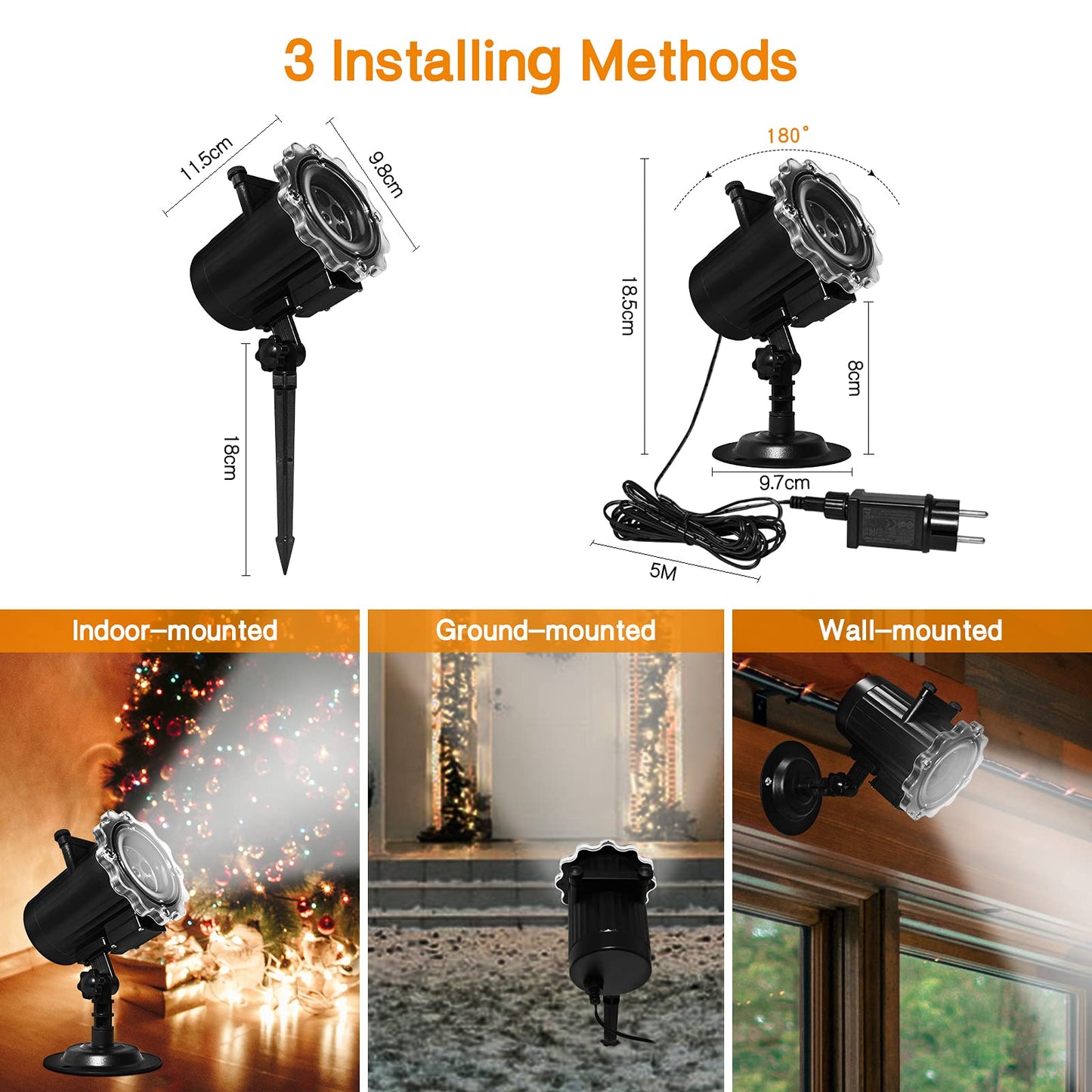Halloween Decorations,Segotendy Halloween Christmas Projector Lights,64 Patterns LED Xmas Projector Outdoor Indoor,Waterproof Snowflake Projection Light with Remote Control for New Year Party Garden