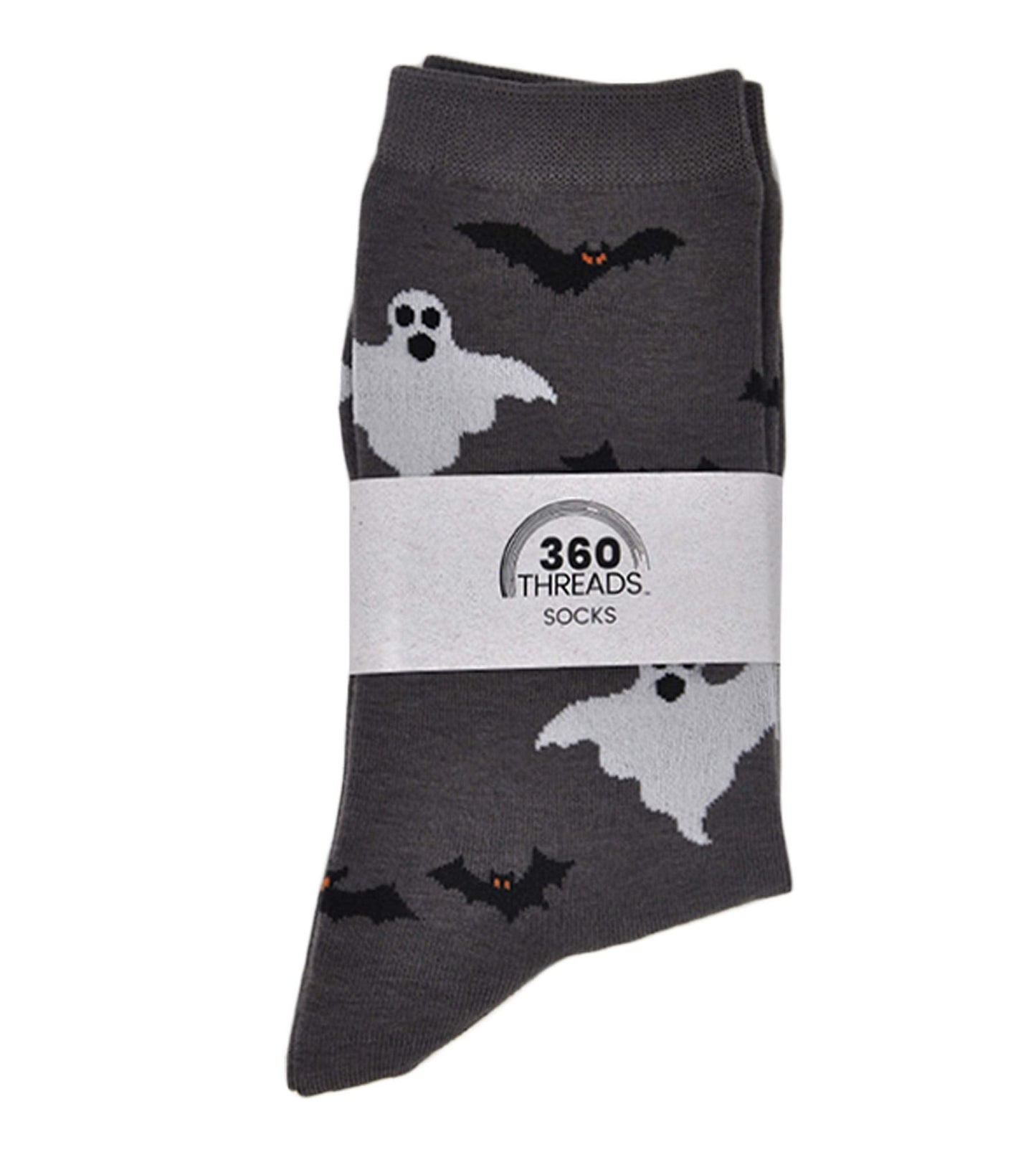 360 Threads Womens Novelty Socks 2 Pair Set Halloween (Jack-o-Lanterns & Ghosts)