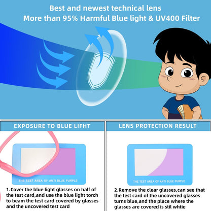 CHEERS DEVICES Blue Light Glasses for Kids Boys Girls Teens - 5 Pack Computer Glasses with Unbreakable Frame and Anti-Glare - blue light glasses for teen girls, lentes de sol para niños (Age 8-16)