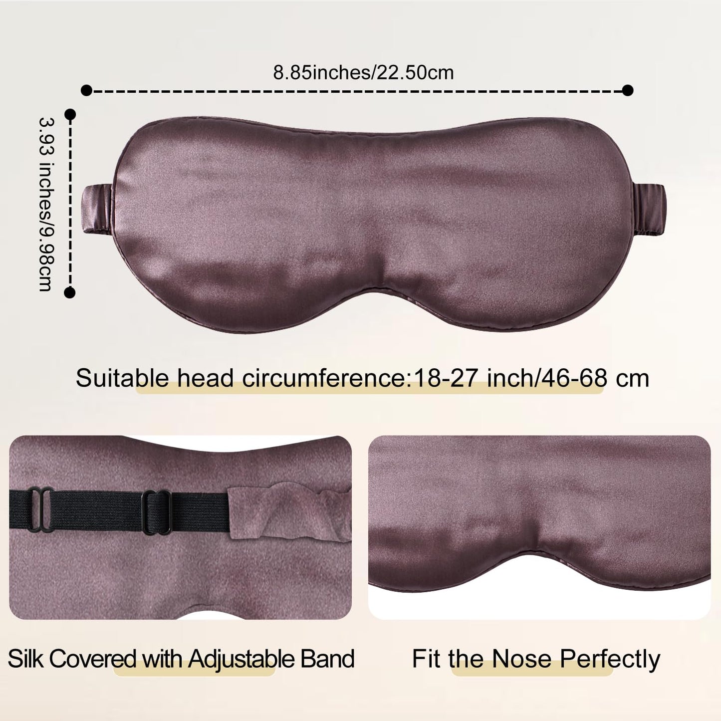 ZIMASILK Adjustable 100% 22 Momme Mulberry Silk Sleep Mask for Sleeping, Filled with Premium Mulberry Silk, Softest & Breathable Blackout Eye Sleeping Mask (Black)