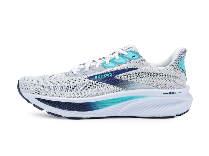 Brooks Men's Ghost 17 White/Beacon Blue/Ipanema 14 Medium
