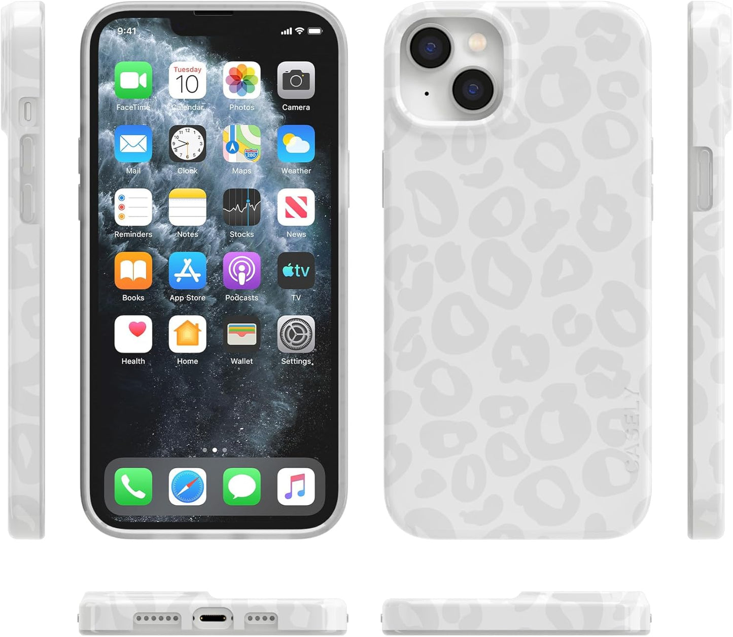 Casely iPhone 14 Case | Fit Check | Neutral Checkerboard | Compatible with MagSafe | Classic Ultra Slim Design