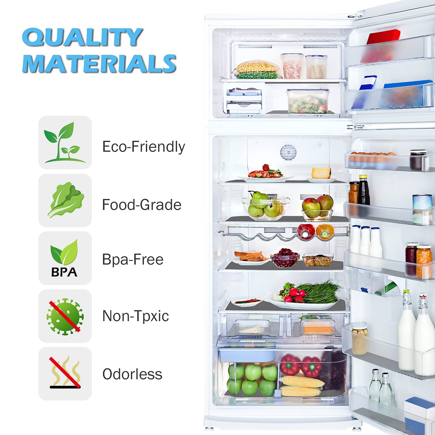 MooiFun Drawer Liners, Waterproof Shelf Liner, Anti-Slip Non-Adhesive BPA Free Kitchen Cupboard Cabinet Liner Refridge Fridge Mats Sink Protector Strong Durable for Home Office (20" x 240"/Grey)