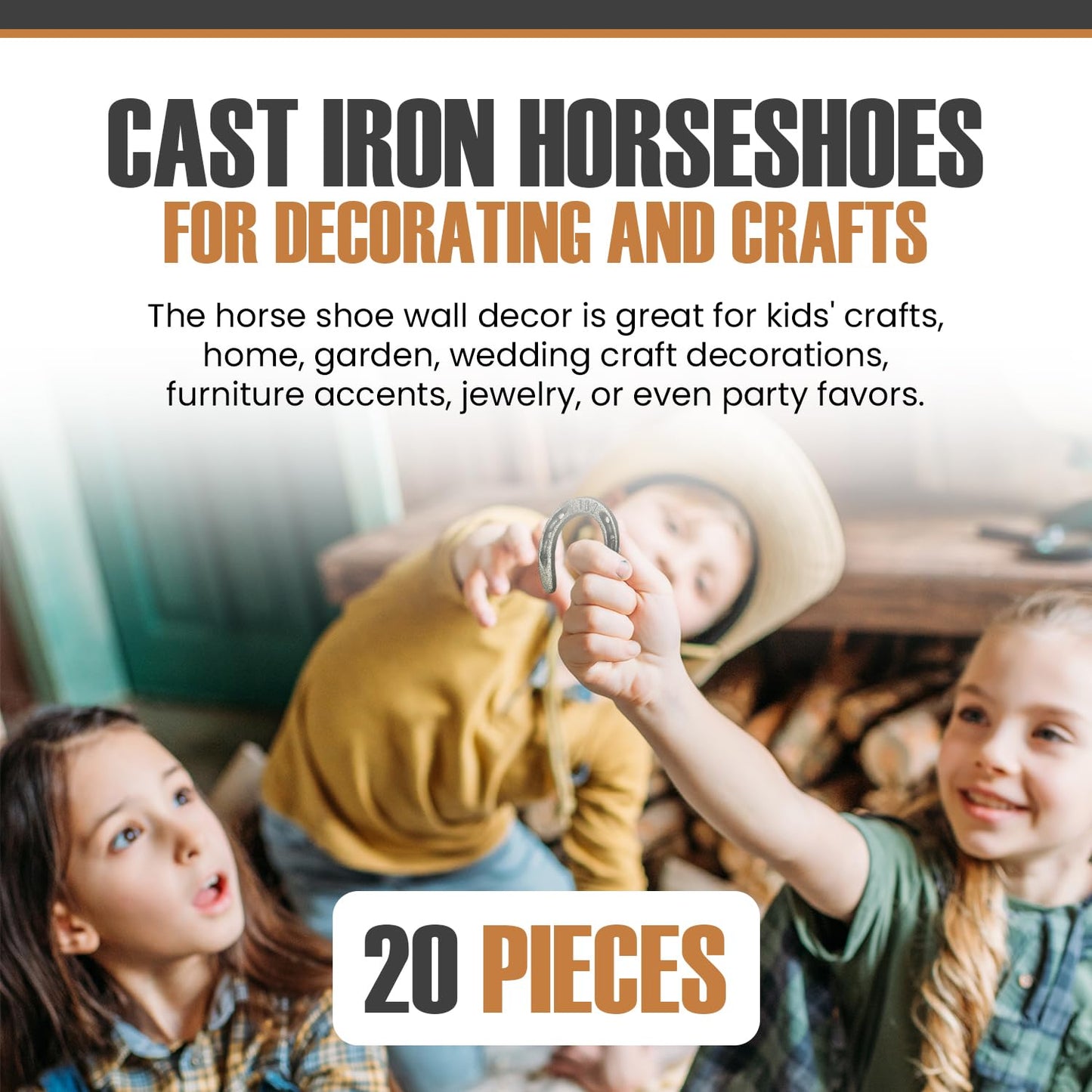 Carvers Olde Iron 3.5" Cast Iron Metal Horseshoe Set - Easy to Weld (20 Pieces)