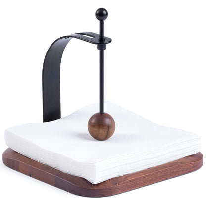 Celestree North American Black Walnut Napkin Holder Duty Solid Wood Tabletop Organizer Fits 5-7" Napkins Perfect for Table, Office, Restaurant, Home Decor Outdoor Use, Warm Gift Idea