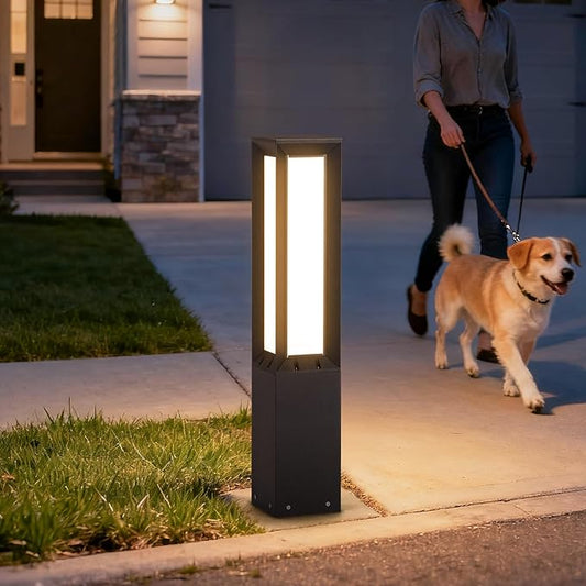 Landscape Path Light Hard Wired, 31.5" Outdoor Pathway Lights AC100-240V, Waterproof Bollard Driveway Lamp, Modern 3000K Standing Lighting Patio Lawn Tall Garden Lantern for Commercial Walkway